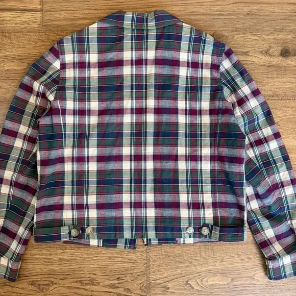 Brooks Brothers Vintage Zip Up Bomber Jacket Plaid Lightweight 10P Medium EUC - Picture 7 of 8